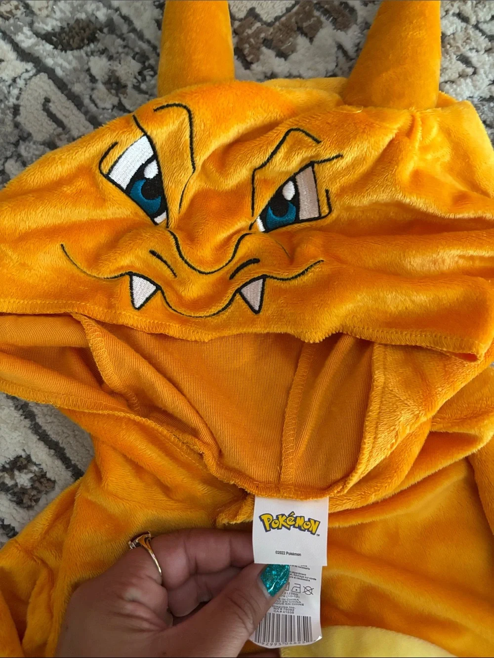 Pokemon Orange and Yellow Hooded Onesie Costume